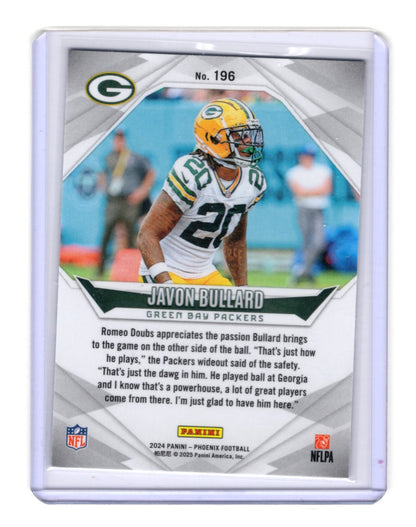 2024 Panini Phoenix Javon Bullard Card Blue SN, Rookie Green Bay Packers