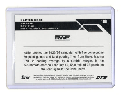 2023-24 Topps Chrome OTE Karter Knox #100 RC Rookie RWE Basketball