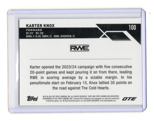 2023-24 Topps Chrome OTE Karter Knox #100 RC Rookie RWE Basketball