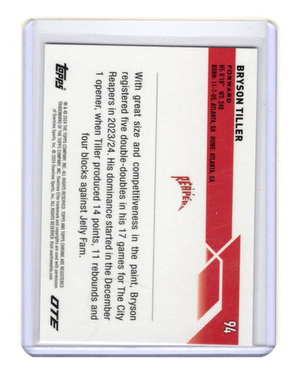 2023-24 Topps Chrome OTE Bryson Tiller #94 OTE Logo Pattern Border Refractor RC