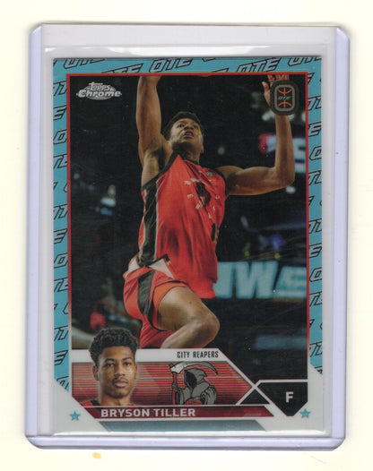 2023-24 Topps Chrome OTE Bryson Tiller #94 OTE Logo Pattern Border Refractor RC