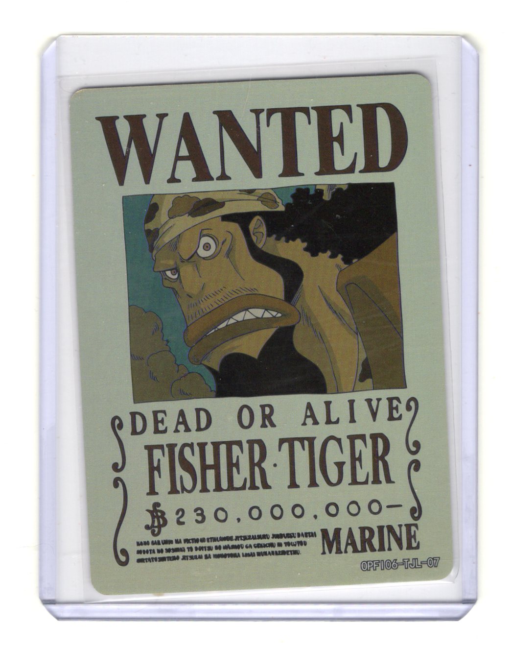 Fisher Tiger Wanted Poster OPF106-TJL-07 One Piece Anime Trading Card Non-TCG