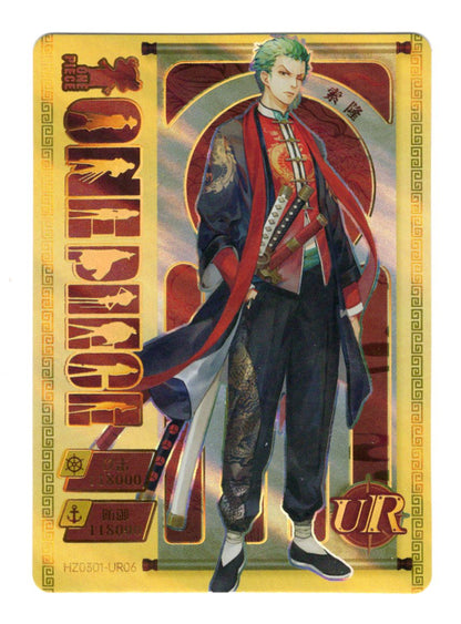 Roronoa Zoro UR HZ0301-UR06 One Piece Anime Ultra Rare Gold Foil Card Non-TCG