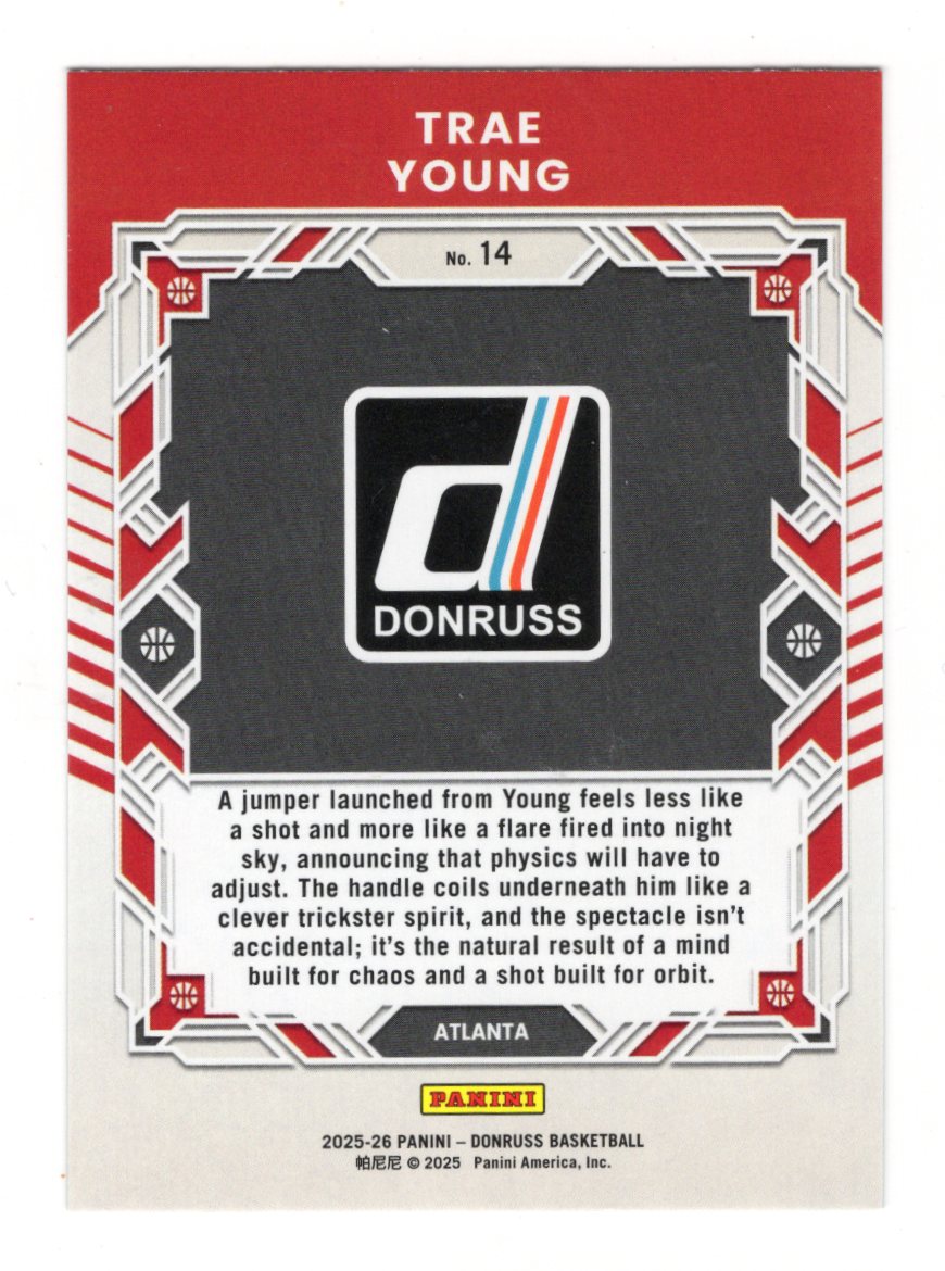 2025-26 Donruss Trae Young Card Elite Series Holo Laser Atlanta Hawks