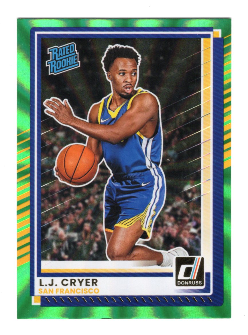2025-26 Donruss L.J. Cryer Card Holo Green Laser Golden State Warriors