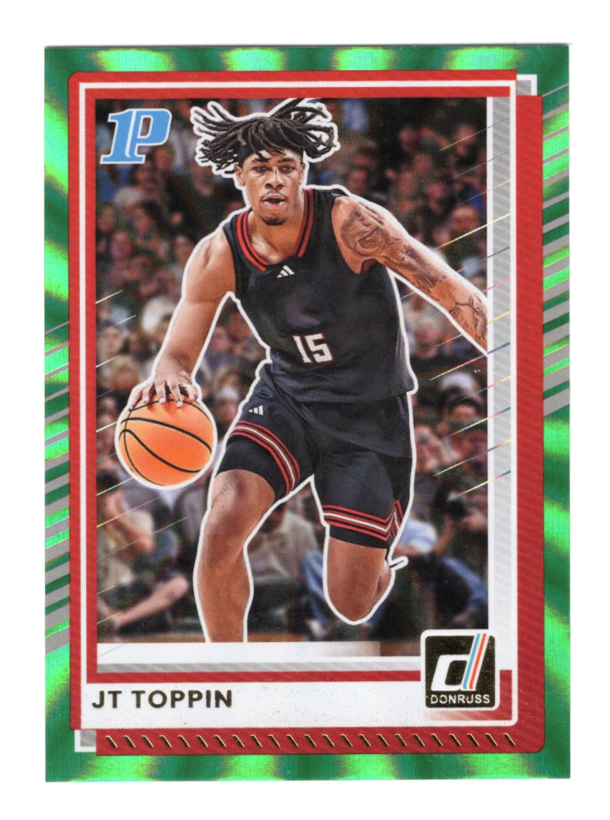 2025-26 Donruss JT Toppin Card Holo Green Laser Texas Tech Red Raiders