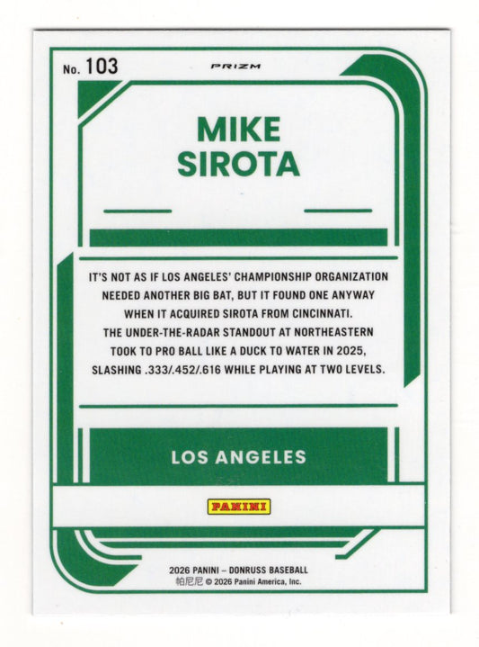 2026 Donruss Mike Sirota Card Optic Circles Los Angeles Dodgers