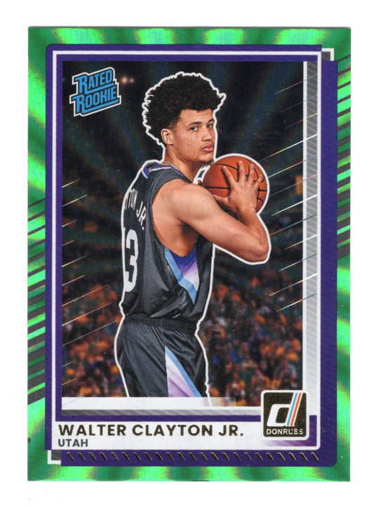 2025-26 Donruss Walter Clayton Jr. Card Holo Green Laser Utah Jazz