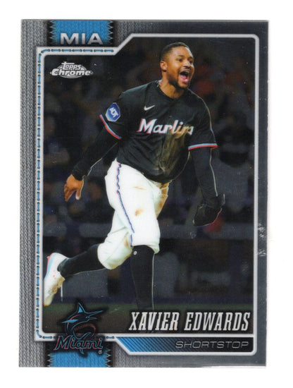 2026 Topps Chrome Xavier Edwards Card Miami Marlins