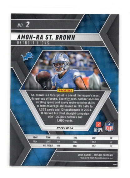 2025 Panini Mosaic Amon-Ra St. Brown Card Mosaic Camo Pink Detroit Lions