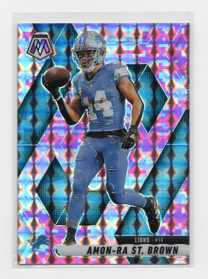2025 Panini Mosaic Amon-Ra St. Brown Card Mosaic Camo Pink Detroit Lions