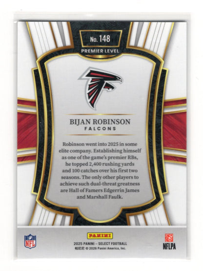 2025 Panini Select Bijan Robinson Card Atlanta Falcons