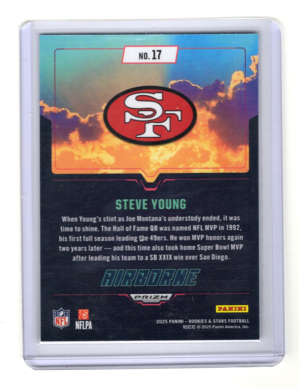 2025 Panini Rookies & Stars Steve Young Card Airborne Red Plaid 49ers