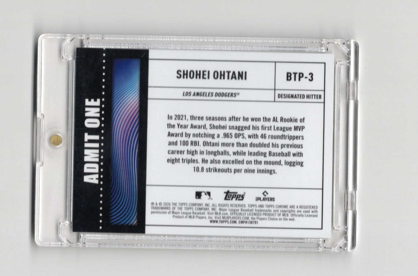 2026 Topps Chrome Shohei Ohtani Card Big Ticket Players Los Angeles Dodgers