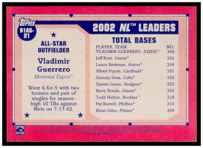 2026 Topps Vladimir Guerrero Card 1991 Topps Baseball 35th Anniversary All-Stars