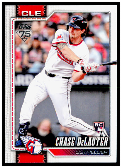 2026 Topps Chrome Chase DeLauter Card Refractors Rookie Cleveland Guardians