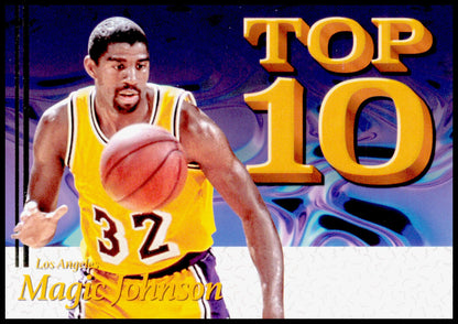 2026 Panini Decades 90s Pop Culture Magic Johnson Card Top 10 Los Angeles Lakers