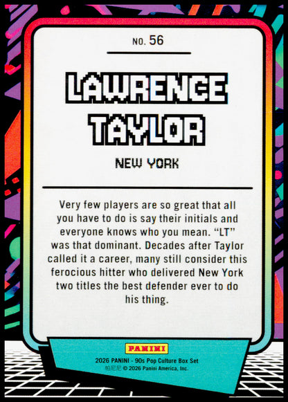 2026 Panini Decades 90s Pop Culture Lawrence Taylor Card New York Giants