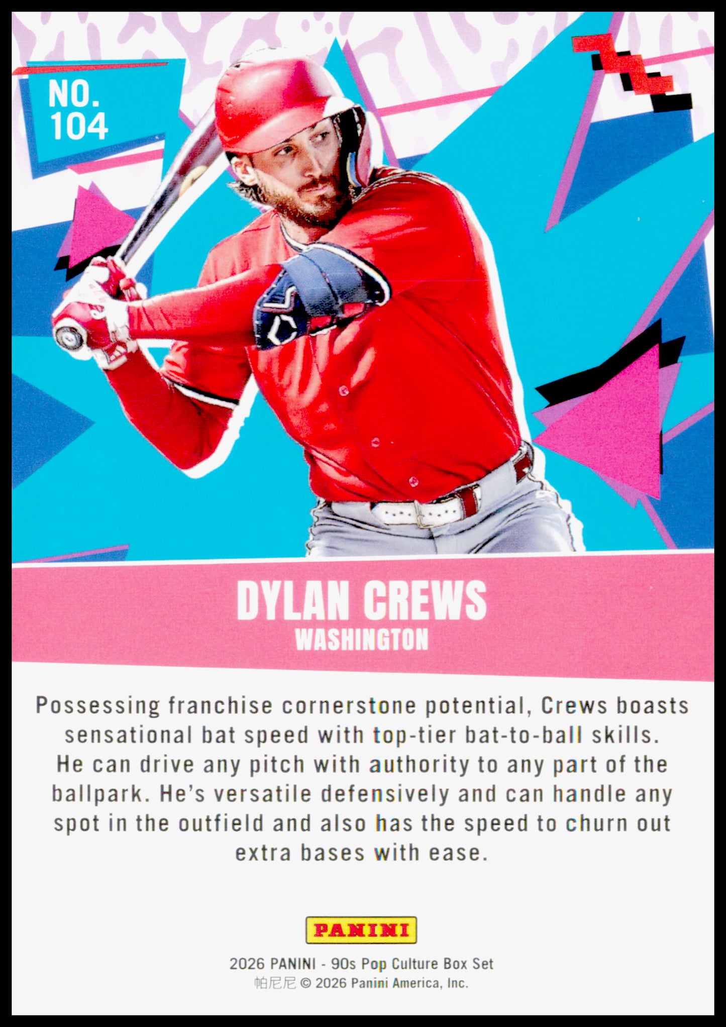 2026 Panini Decades 90s Pop Culture Dylan Crews Card Washington Nationals