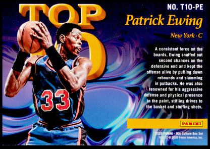 2026 Panini Decades 90s Pop Culture Patrick Ewing Card Top 10 New York Knicks