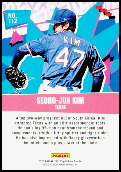 2026 Panini Decades 90s Pop Culture Seong-Jun Kim Card Texas Rangers