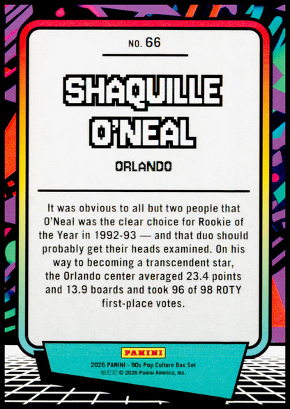2026 Panini Decades 90s Pop Culture Shaquille O'Neal Card Orlando Magic