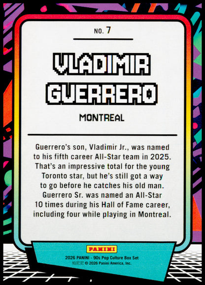 2026 Panini Decades 90s Pop Culture Vladimir Guerrero Card Montreal Expos