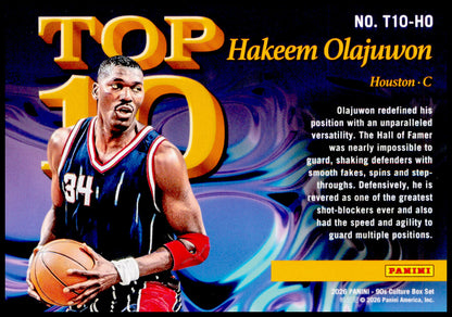 2026 Panini Decades 90s Pop Culture Hakeem Olajuwon Card Top 10 Houston Rockets