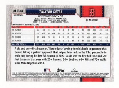 2026 Topps Triston Casas Card Diamante Foil Boston Red Sox