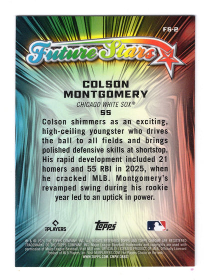 2026 Topps Chrome Colson Montgomery Card Future Stars Chicago White Sox