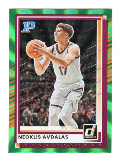 2025-26 Donruss Neoklis Avdalas Card Holo Green Laser Virginia Tech Hokies