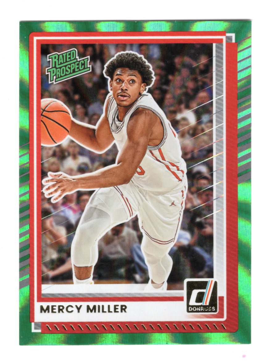 2025-26 Donruss Mercy Miller Card Holo Green Laser Houston Cougars
