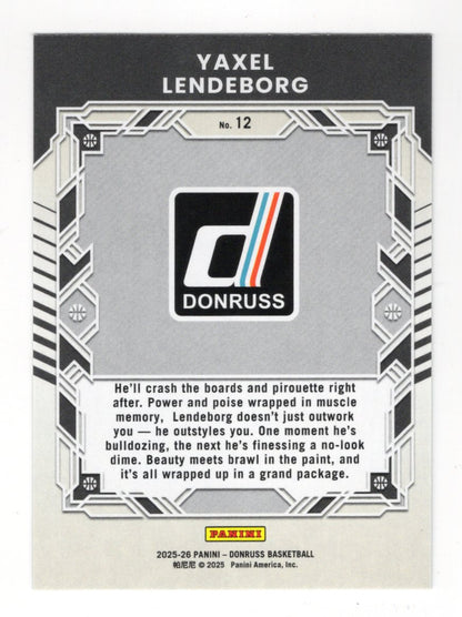 2025-26 Donruss Yaxel Lendeborg Card Elite Series Holo Green Laser Michigan