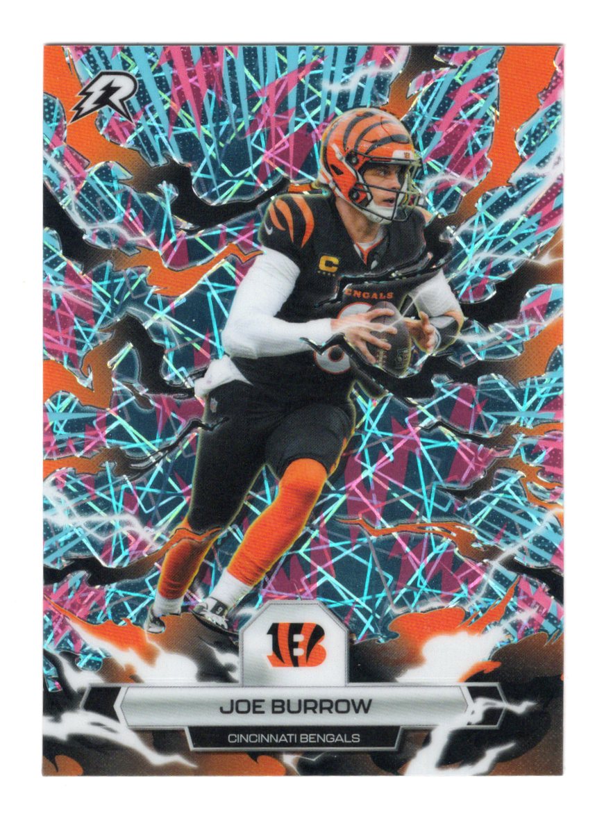 2025 Topps Resurgence Joe Burrow Card Blue & Orange Spark Refractor