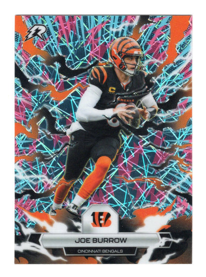 2025 Topps Resurgence Joe Burrow Card Blue & Orange Spark Refractor