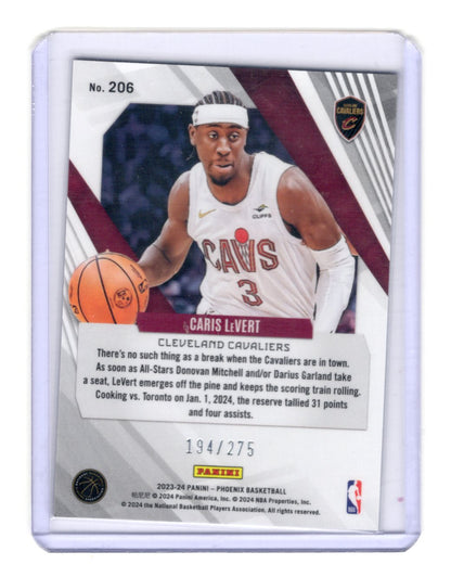 2023-24 Panini Phoenix Caris LeVert Card Phoenix Blue Lazer Cavaliers #/275