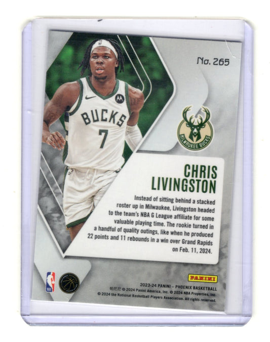 2023-24 Panini Phoenix Chris Livingston Card Rookie Milwaukee Bucks