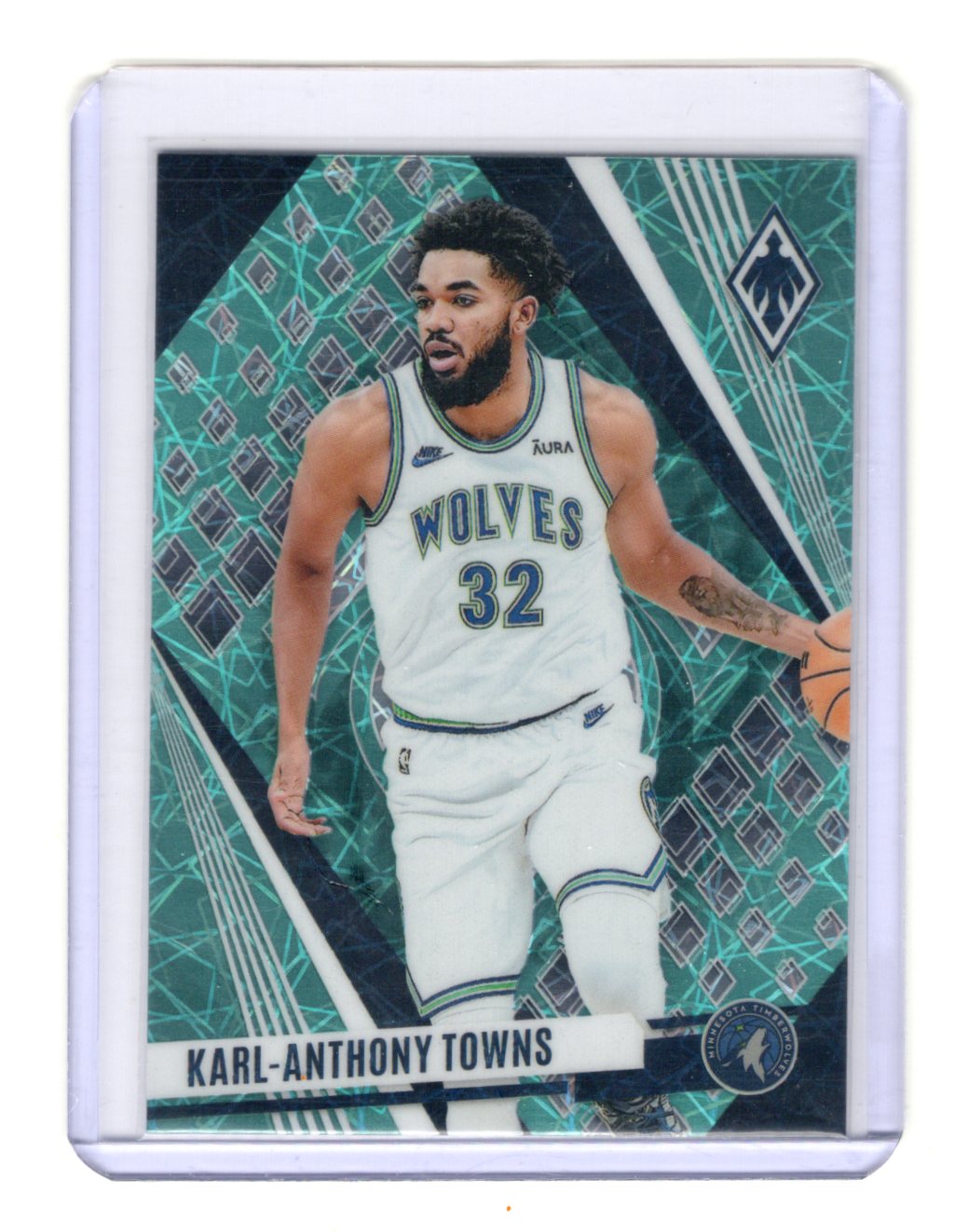 2023-24 Panini Phoenix Karl-Anthony Towns Card Phoenix Teal Lazer Timberwolves