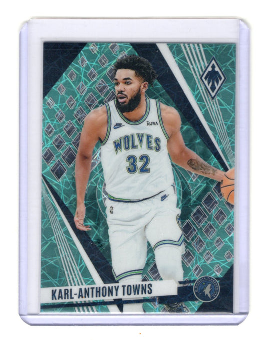 2023-24 Panini Phoenix Karl-Anthony Towns Card Phoenix Teal Lazer Timberwolves