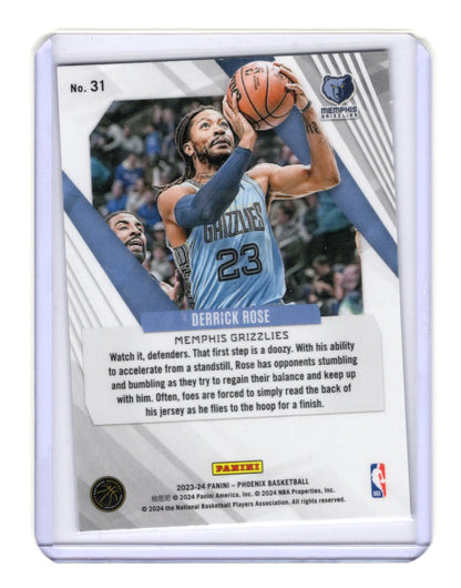 2023-24 Panini Phoenix Derrick Rose Card Phoenix Teal Lazer Memphis Grizzlies