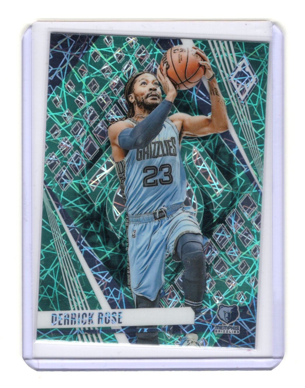 2023-24 Panini Phoenix Derrick Rose Card Phoenix Teal Lazer Memphis Grizzlies