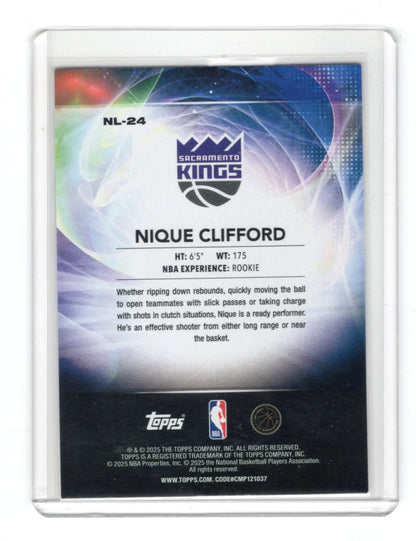 2025-26 Topps Nique Clifford Card No Limit Sacramento Kings