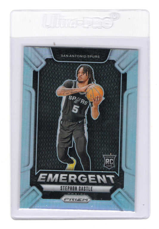 2024-25 Panini Prizm Stephon Castle Card Emergent San Antonio Spurs