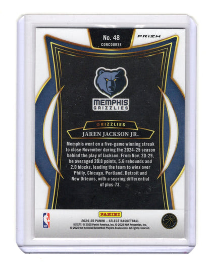 2024-25 Panini Select Jaren Jackson Jr. Card Orange Flash Prizm Grizzlies