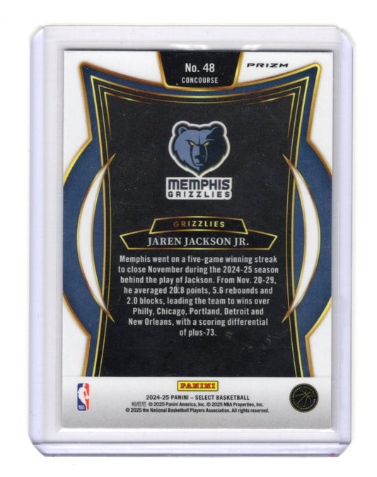 2024-25 Panini Select Jaren Jackson Jr. Card Orange Flash Prizm Grizzlies