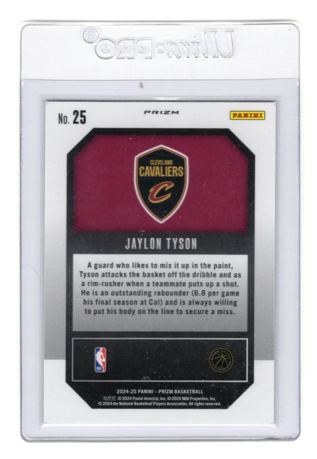 2024-25 Panini Prizm Jaylon Tyson Card Emergent Prizms Silver Cavaliers