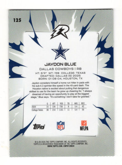 2025 Topps Resurgence Jaydon Blue Card Rookie Dallas Cowboys