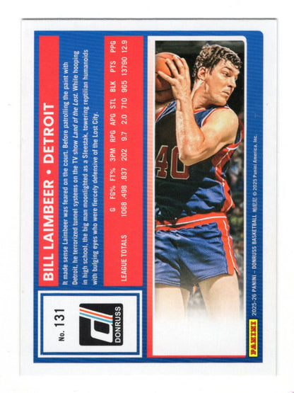 2025-26 Donruss Bill Laimbeer Card Holo Green Laser Detroit Pistons