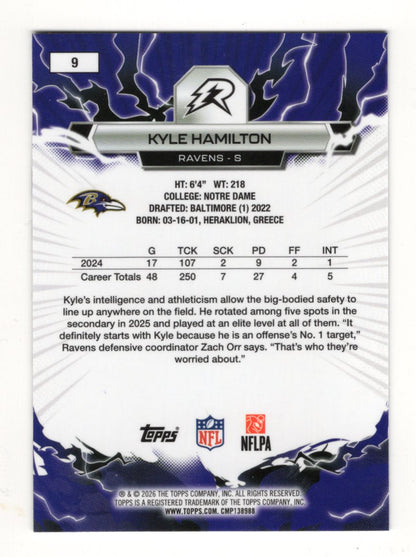 2025 Topps Resurgence Kyle Hamilton Card Prism Refractor Baltimore Ravens