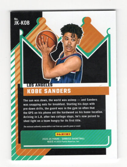 2025-26 Donruss Kobe Sanders Card Jersey Kings Memorabilia Los Angeles Clippers
